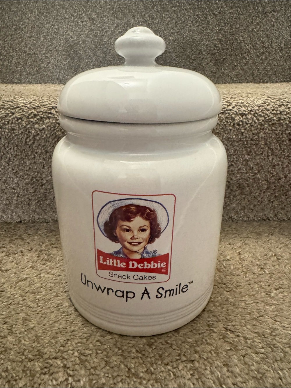 Vintage Little Debbie Ceramic Cookie Jar Canister New